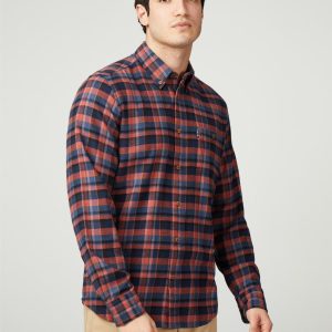 Camicia a quadri di flanella in cotone spazzolato