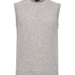 Maglia Senza Maniche in Lana Cardata