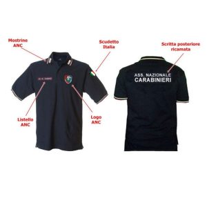 Polo tricolore manica corta A.N.C.
