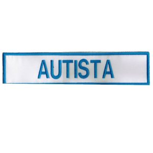 Listello ricamato bianco azzurro Autista