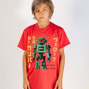 T-shirt “Guller ROBOT Ludo” rosso, regular fit, RAGAZZO/KID