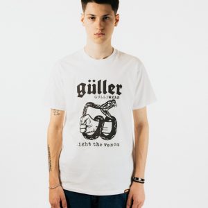 T-Shirt “Guller “SnakeFightTheVenom”  bianca, regular fit
