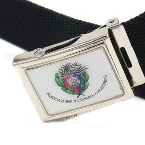 Cintura in canapa nera con fibbia ass.naz. carabinieri