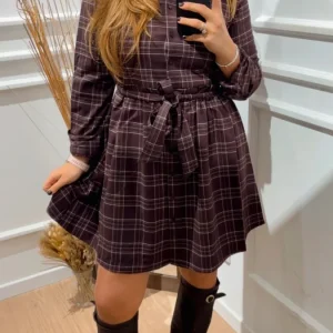 Abito check corto Wren Only 15368634 Moro