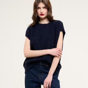 Maglia senza maniche con Paillettes