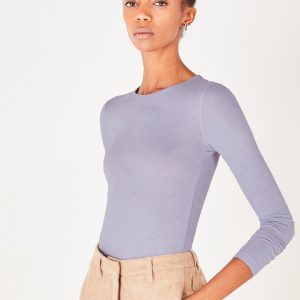 T-shirt maniche lunghe girocollo in cotone biologico