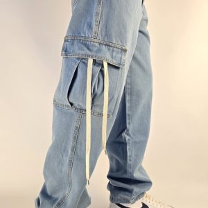 Baggy Cargo Long Jeans SW Chiaro