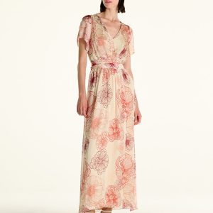 ABITO FIORI CHIFFON in seta e viscosa