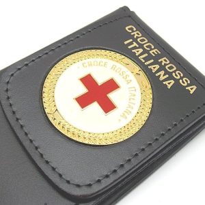 Portafoglio Vega cuoio 1WD08 con placca croce rossa