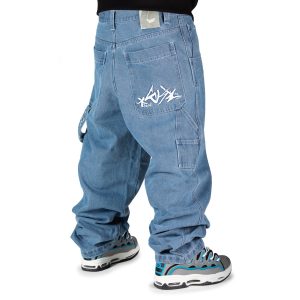Blueskin Jeans Baggy Ricamo Bianco