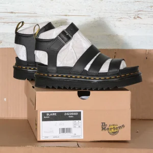 SANDALI donna in PELLE BLAIRE Dr Martens colore nero BLACK HYDRO LEATHER