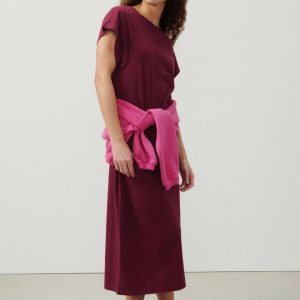 Abito lungo maniche corte girocollo