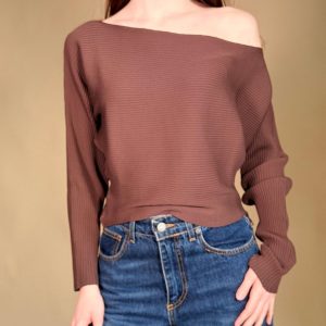 VICOLO Maglia crop a coste – più colori