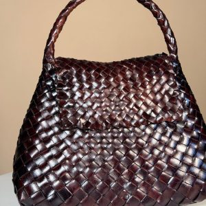 Borsa pelle intrecciata