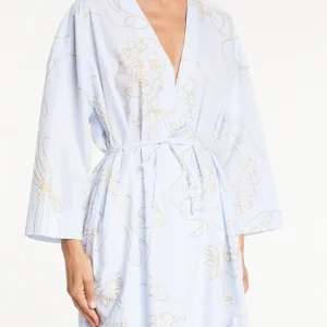 Alessia Santi Camicia Kimono Celeste