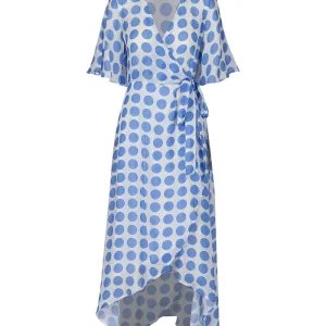 Anonyme Designers Abito Bianco a Pois Celesti