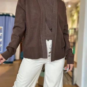 Anonyme Designers Cardigan Cioccolato con Banda