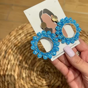 Orecchini Oro con Perline a Fiore