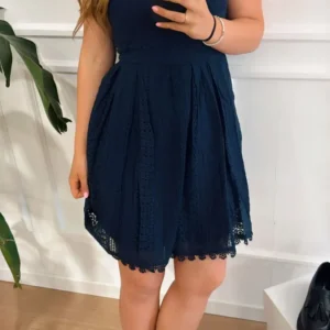 Abito pizzo Helena Only 04799 blu