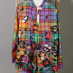 Camicia-Blusa donna Le Sarte Pettegole 100% seta fantasia floreale multicolor