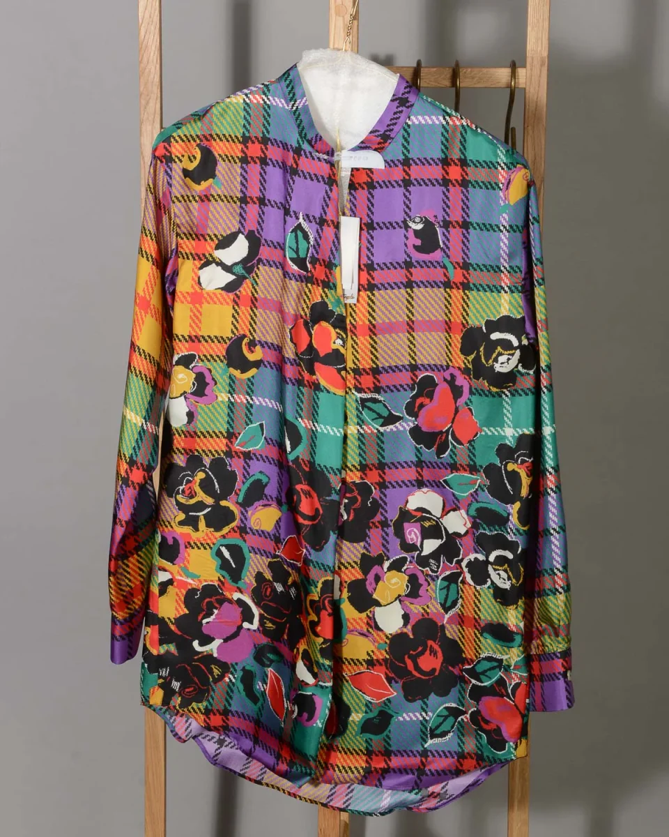 Camicia-Blusa donna Le Sarte Pettegole 100% seta fantasia floreale multicolor - immagine 2