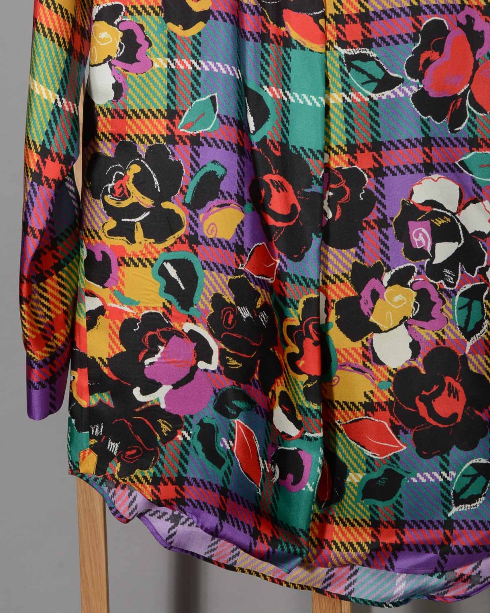 Camicia-Blusa donna Le Sarte Pettegole 100% seta fantasia floreale multicolor - immagine 8