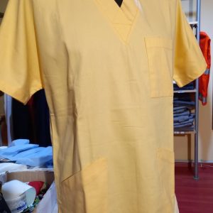 casacca mod a v colore gialo in cotone 100%