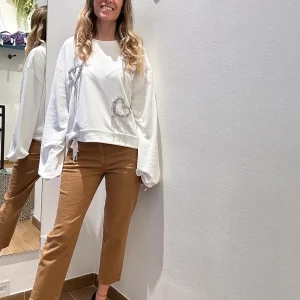 ECO Felpa Garzata Bianca