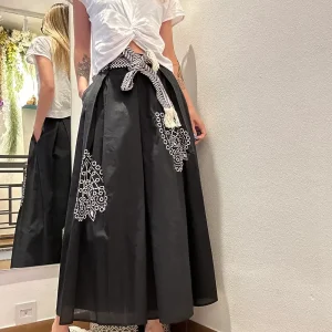 ECO Gonna Nera Midi a Vita Alta