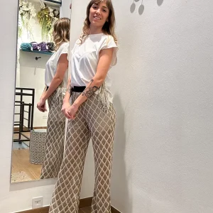 ECO Pantalone Jacquard Fantasia Geometrica