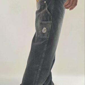 Baggy Worker “Guller” by Mr. Gulliver – Nero Acid Effetto minatore