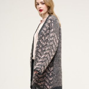 Giacca cardigan a lisca traforata