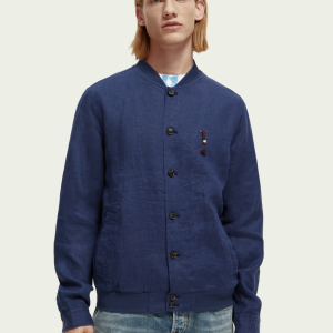 Giacca bomber in lino